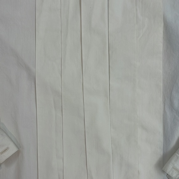 Talbots Cream Cotton Pleat Front Low Collar Size 10 - Picture 2 of 13